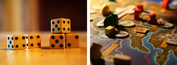 Five ivory dice,  A Game Of Thrones board game detail